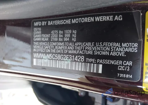 2016 Mini Clubman Cooper z USA, uszkodzony, nr VIN WMWLN5C58G2E31428